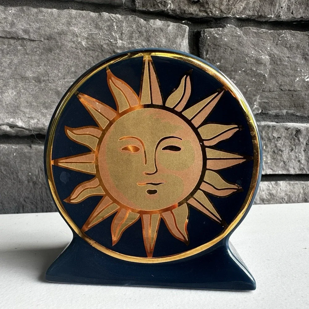 VTG 90s Springmaid Celestial Sun Moon Stars Toothbrush Holder Bathroom Whimsical